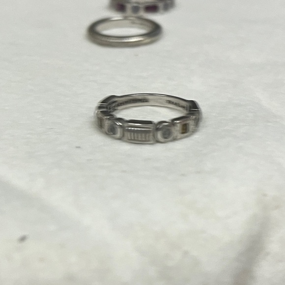 5 Judith Ripka Sterling Silver Set of Stackable Rings - Picture 5 of 6